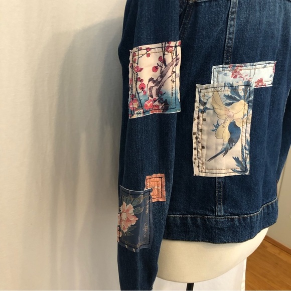 DESIGUAL Boho patchwork jean jacket. Size 4 - Picture 4 of 14